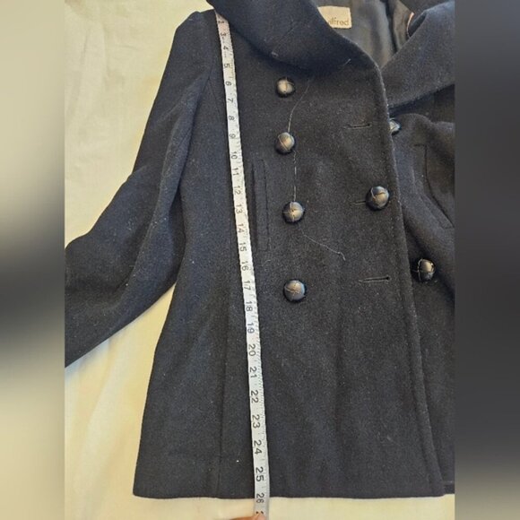 Aritzia Wilfred Women's Wool Cashmere Pea Coat. XS Black Double Breasted - Picture 9 of 11